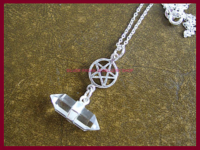 Quartz Crystal and Pentagram Necklace